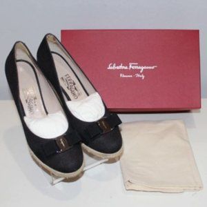 Salvador Ferragamo Darly Espadrille Wedge Shoes